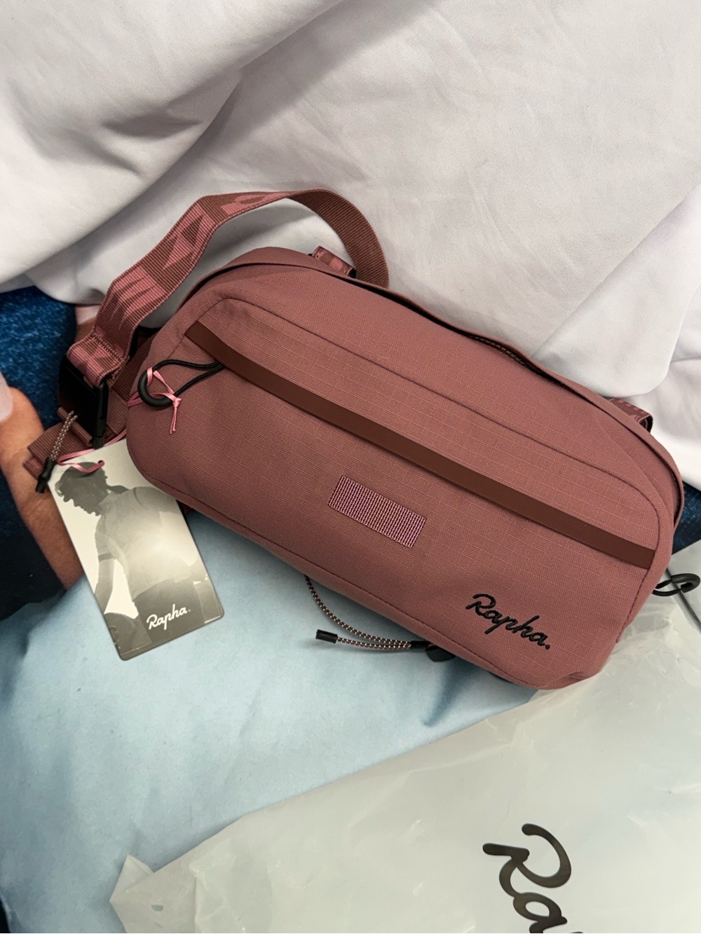 (new+tag) Rapha 2-in-1 bike bar bag / shoulder sling pack pink rose men/women